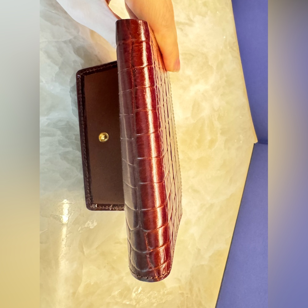 Paco Rabanne Brown Croc-Embossed Wallet - Picture 3 of 13
